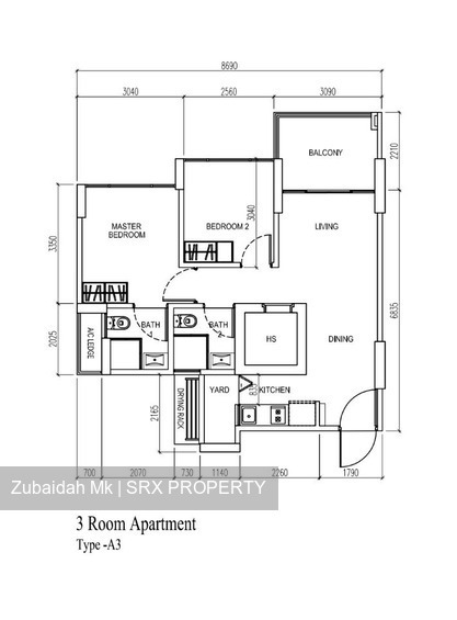 Blk 519C Centrale 8 At Tampines (Tampines), HDB 3 Rooms #245986631